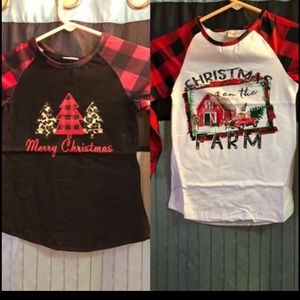 New toddler girls Christmas shirts 2-3t and 3-4t